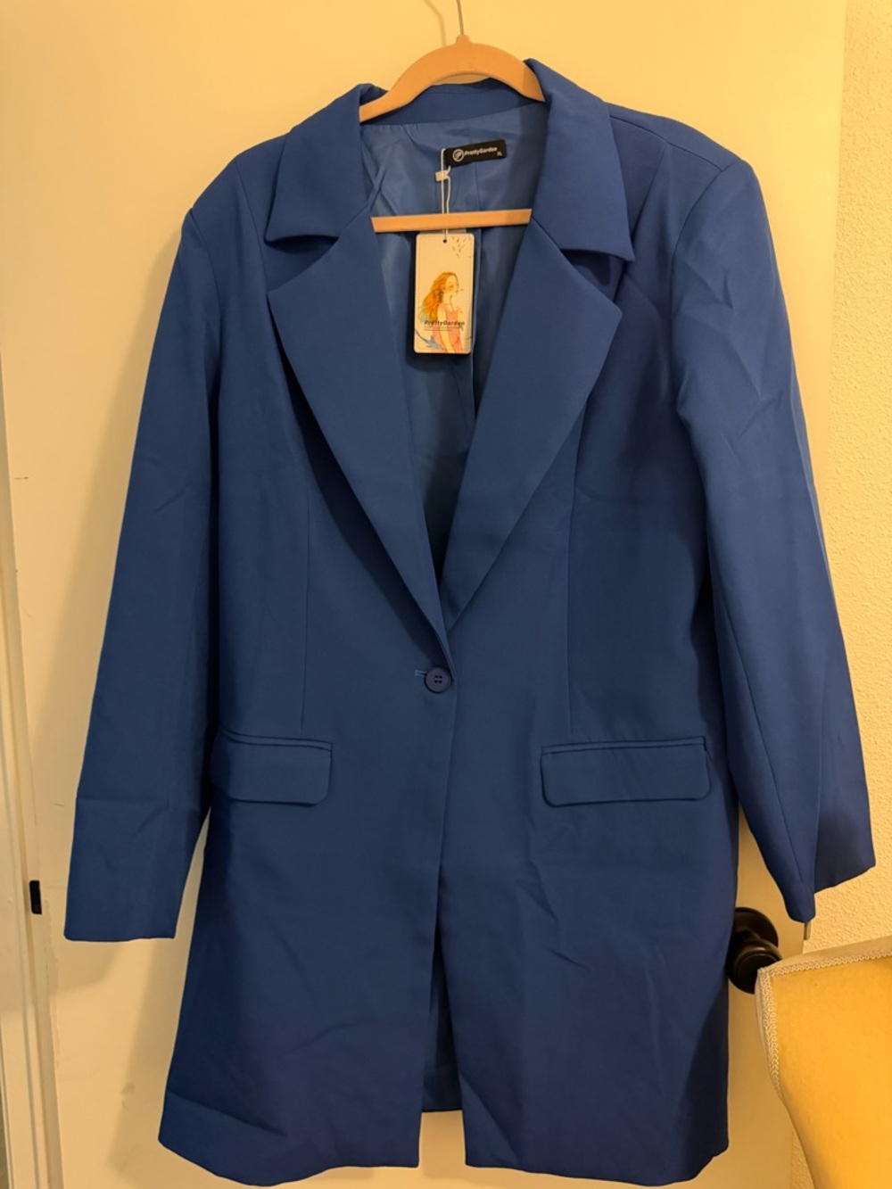 Women's Royal Blue Single-Button Blazer Jacket